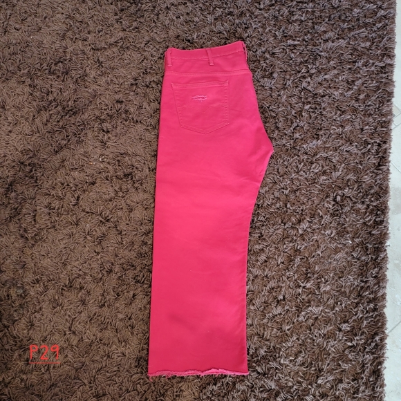 Levi's 569 Men's Zipperfly Jeans Red, with frayed bottoms. W40 L30 - Picture 4 of 10